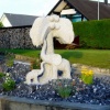 statue de jardin: palmier avec éléphants, en granit