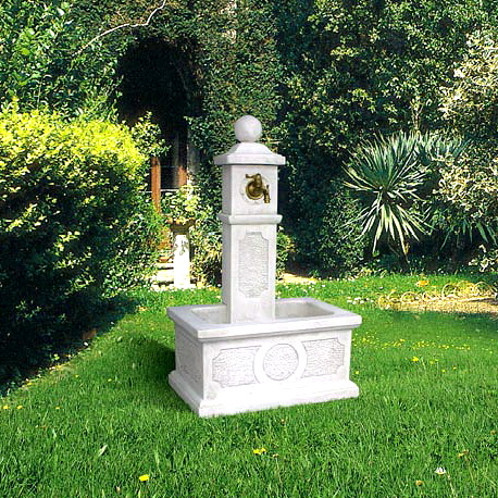 Gartendekor - Fontaine de jardin en pierre artificielle patinée